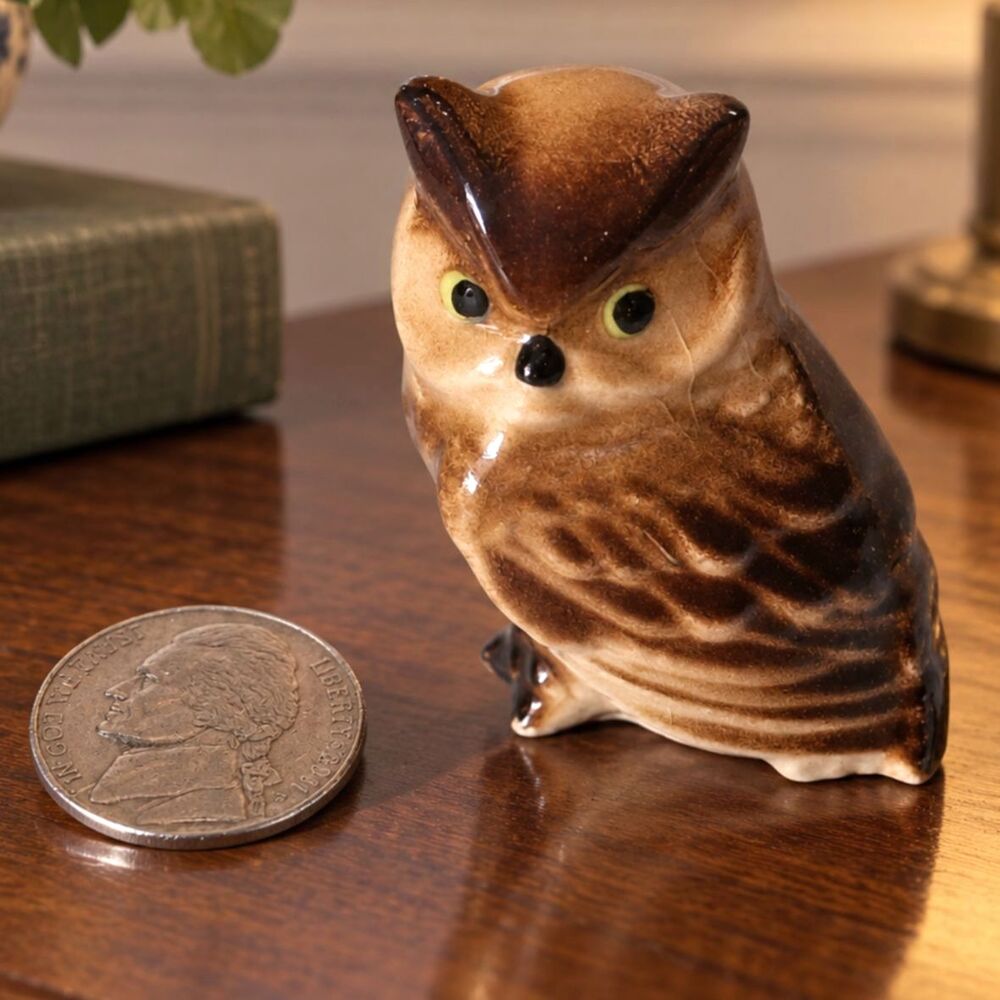 Vintage Hagen Renaker A-421 Barn Owl Miniature Figurine 1" 1970s Retired USA
